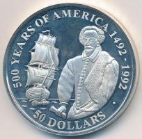 Cook-szigetek 1990. 50$ Ag "500 éves Amerika 1492-1992 - Sir Walter Raleigh" T:2 (PP) ujjlenyomat,felületi karc Cook Islands 1990. 50 Dollars Ag "500 Years of America 1492-1992 - Sir Walter Raleigh" C:XF (PP) fingerprint,surface scratch Krause KM#188