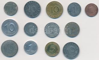 Német 3. Birodalom 1940-1942. 10pf (3x) + 1941-1942. 5pf (2x) + 1943-1944. 1pf (3x) + NSZK 1948. 1pf + 1949. 5pf + 10pf + NDK 1949. 1pf + 10pf T:vegyes German Third Reich 1940-1942. 10 Pfennig (3x) + 1941-1942. 5 Pfennig (2x) + 1943-1944. 1 Pfennig (3x) + FRG 1948. 1 Pfennig + 1949. 5 Pfennig + 10 Pfennig + GDR 1949. 1 Pfennig + 10 Pfennig C:mixed