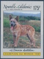 Ausztrál juhászkutya vágott bélyeg, Australian Shepherd imperforated stamp