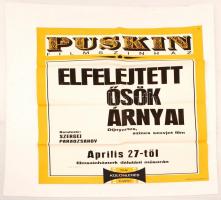 1964 Az Elfelejtett ősök árnyai című szovjet film plakátjai, hajtogatva, jó állapotban, 3 db különbö...