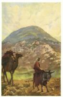 Jerusalem, postcards series with 10 cards, unwritten, pinx. Hollós Endre