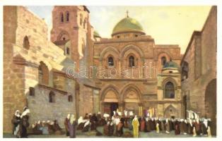 Jerusalem, postcards series with 10 cards, unwritten, pinx. Hollós Endre