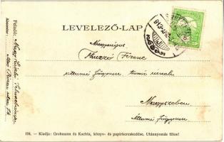 Selmecbánya, Deák utca, Kossuth tér, Óvár; kiadja Grohmann és Kuchta papírkereskedése / Deák street,...