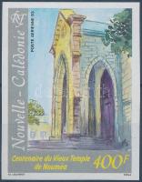 Centenary of the 1st Protestant church in of Nouméa imperforated stamp, 100 éves Nouméa első protestáns temploma vágott bélyeg