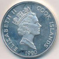 Cook-szigetek 1990. 50$ Ag "500 éves Amerika 1492-1992 - Simon Bolivár" T:2 (PP) ujjlenyom...