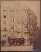 cca 1880 Ausztria, az Innsbruck-i kaszinó, Déposé felvétele, 24x19 cm / cca 1880 Austria, Innsbruck, casino, photo Déposé, 24x19 cm