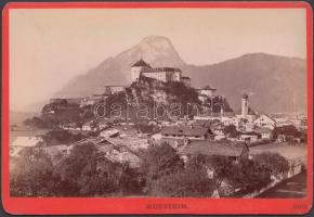 cca 1880 Kufstein vára (Ausztria), ahol a Császár toronyban több magyar fogoly is raboskodott (Kazinczy Ferenc, Batsányi János, Rózsa Sándor és még számosan), keményhátú fotó, feliratozva, 16x11 cm / cca 1880 Kufstein, Austria, photo, 16x11 cm
