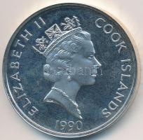 Cook-szigetek 1990. 50$ Ag "500 éves Amerika 1492-1992 - Cortez és Montezuma" T:2 (PP) fel...