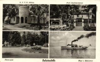 Balatonlelle, MFTR üdülője, Park kávéház és étterem, gőzhajó