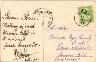 Bős, Böös; Amadé-kastély, katolikus templom, Varjas-puszta, iskola; kiadja Goldstein Jozsua / castle...