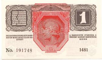 1916. 1K (5x) mindegyik "Deutschösterreich" felülbélyegzéssel, sorszámkövetők T:I