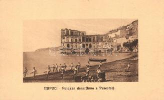 Naples, Napoli; Palazzo donn'Anna, Pescatori / palace, fisherman