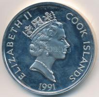 Cook-szigetek 1991. 50$ Ag "500 éves Amerika 1492-1992 - Az első kontinenst átszelőt vasút"...