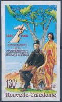 The first Indonesians settled 100 years ago in New Caledonia imperforated stamp, 100 éve telepedtek le az első indonéziaiak Új-Kaledóniában vágott bélyeg
