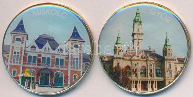 DN "Miskolc" + "Győr" (2x) multicolor emlékérme sorozat 200Ft CuNi T:2