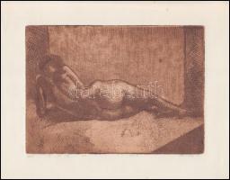 Koronczi Endre (1968-): Akt. Rézkarc, papír, jelzett, 12×17 cm