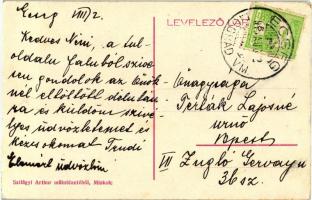 Ecseg, Plahy-kastély, utcarészletek; Szilágyi Arthur műintézetéből, floral