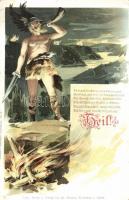 18 db RÉGI motívumlap pár lithoval; művész / 18 old motive cards with some lithos; art