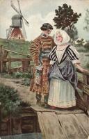 Russians in Holland at the time of Peter the Great, Russian folklore, love couple, romantic, T.S.N. R.M. No. 106. s: S. Solomko (EK)