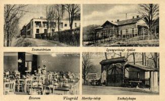 Visegrád, Horthy telep, Igazgatósági épület, szanatórium, székelykapu, étterem belső