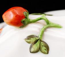 Epres Herendi virágmintás füles bonbonier, kézzel festett, jelzett, hibátlan, h:17 cm, m: 11cm