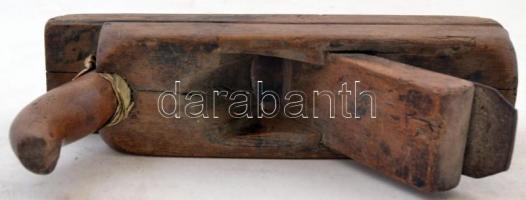 Régi kétkezes fa gyalu, h: 24 cm