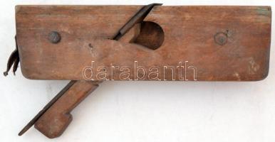 Régi egykezes fa gyalu, h: 25,5 cm