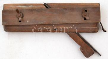 Régi egykezes fa gyalu, h: 25,5 cm