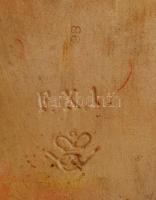 Hummel figyelő snaucer fej, mázas falikép, jelzett, apró mázhibákkal, 20×13 cm/ Hummel dog head, cer...