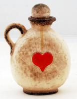 Hummel kulacs szerelmes párocskával, kézzel festett, jelzett, sérült, m:19 cm / Hummel Pitcher with ...