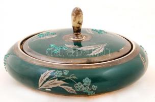 Kronach Al-Ka kunst bonbonier, kézzel festett, jelzett, apró lepattanással, m:7 cm, d:16 cm