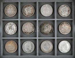 Franciaország / Második Királyság 5Fr Ag "I. Lajos Fülöp" 48db-os gyűjtemény klf évszámokk...