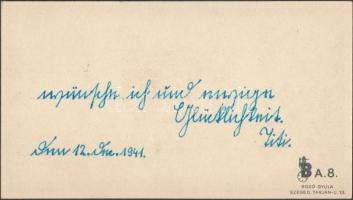 Népies újévi üdvözlőlap horogkeresztes német és fasiszta olasz címerrel / New Year greeting with nat...