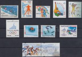 Torino Winter Olympics 10 stamps with coupon stamps, Téli Olimpia, Torino 10 db bélyeg, közte szelvényes