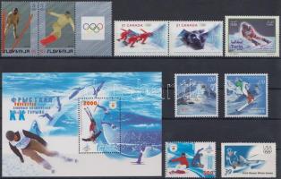Torino Winter Olympics 9 stamps with sets, self-adhesive and coupon stamps + 1 block, Téli Olimpia, Torino 9 db bélyeg, közte sorok, öntapadós és szelvényes bélyeg + 1 db blokk