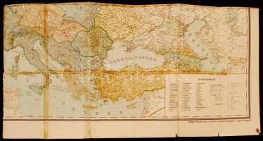 cca 1910 Nagyméretű Európa térkép hátoldalán magyar nemes családok címereivel, összesen 388 db