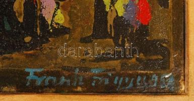 Frank jelzéssel: Utca részlet. Olaj, karton, 20×26 cm