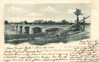 Érsekújvár, Új híd, közkórház; kiadja Conlegner J. és fia bridge, hospital