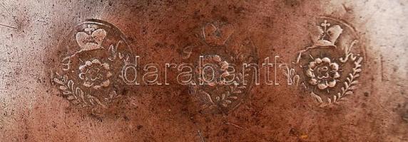 XVIII. sz. Ón tányér FK jelzéssel / Antique tin plate d:20 cm