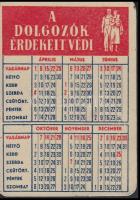 cca 1950 Állami biztosító fém kártyanaptár