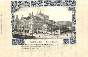 Köln am Rhein, Neues Theater / theatre, litho