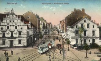 Dortmund, Körnerplatz, Rheinische Strasse, Restauration zum Westentor Kaspar Kroll / street with restaurant and tram