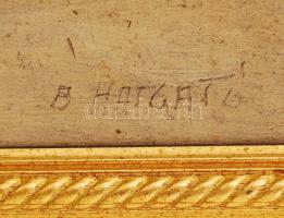 Boldogfai Hajgató Ferenc (1900 k.-): Konflis állás. Olaj, karton, jelzett, keretben, 40×50 cm