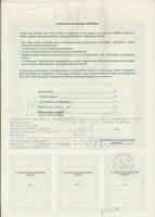 Budapest 1992. "OTP Bank" letéti jegye 50.000Ft-ról szelvényekkel, bélyegzésekkel, lyukasz...