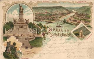 Bingerbrück, National-Denkmal, Rheinstein, Mäusethurm; litho