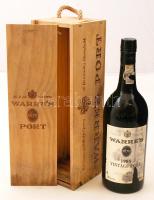 1985 Warre's vintage port. Portugál vörösbor. 0,75l bontatlan palack, díszcsomáagolásban. / 1985 Vintage Portugese red wine in special case.