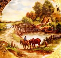 STW Bavaria életképes dísztányér (J.C. von Hunnik után), matricás, jelzett, hibátlan, d:29 cm