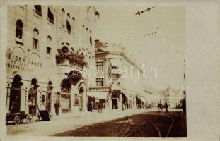 cca. 1906 Temesvár Gyárváros, Főtér, Schneider János vaskereskedése / main square, ironware shop, photo