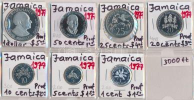 Jamaica 1977. 1c-1$ 7xklf T:PP Jamaica 1977. 1 Cent - 1 Dollar 7xdiff C:PP