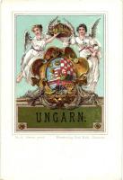 Magyar királyi címer / Ungarn, Hungary; Kunstverlag Paul Kohl, coat of arms litho